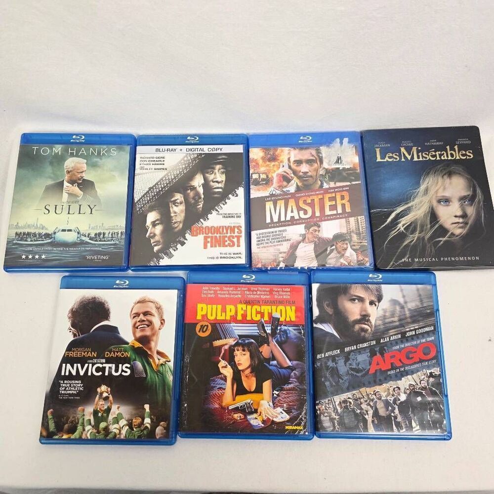 Blu-ray Movie Lot Pulp Fiction Argo Sully 7